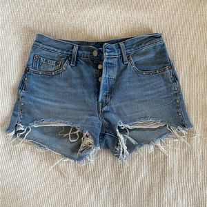 Levis Studded Denim Shorts 28